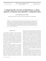 Comparing the severity of disturbance: a metaanalysis of marine macrobenthic community data