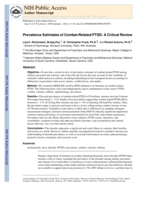 Prevalence estimates of combat-related post-traumatic stress disorder: critical review