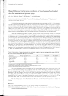 Digestible and net energy contents of two types of extruded rice for weaner and grower pigs