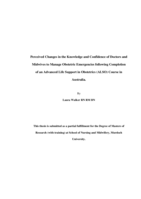 Perceived changes in the knowledge and confidence of doctors and midwives to manage obstetric emergencies following completion of an advanced life support in Obstetrics (ALSO) course in Australia