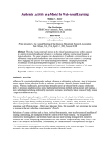 Authentic activity as a model for Web-based learning