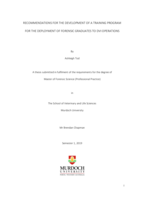 Recommendations for the development of a training program for the deployment of forensic graduates to DVI operations