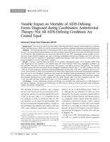 Variable impact on mortality of AIDS‐Defining events diagnosed during combination antiretroviral therapy: Not All AIDS‐defining conditions are created equal