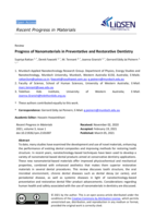 Progress of nanomaterials in preventative and restorative dentistry