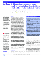 Oral health interventions for older people in residential aged care facilities: a protocol for a realist systematic review