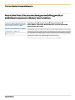 Retraction Note: Dietary metabotype modelling predicts individual responses to dietary interventions
