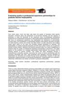 Evaluating quality in professional experience partnerships for graduate teacher employability