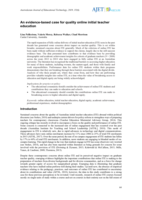 An evidence-based case for quality online initial teacher education