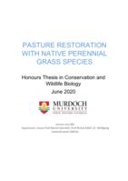 Pasture restoration with native perennial grass species