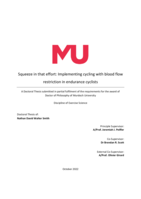 Squeeze in that effort: Implementing cycling with blood flow restriction in endurance cyclists