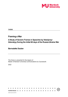 Framing A War: A study of generic frames in speeches by Volodymyr Zelenskyy during the initial 60 days of the Russia-Ukraine War
