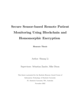 Secure Sensor-based remote patient monitoring using blockchain and homomorphic encryption