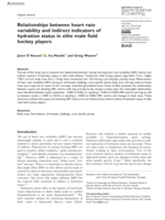 Relationships between heart rate variability and indirect indicators of hydration status in elite male field hockey players