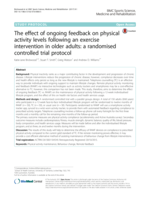 The effect of ongoing feedback on physical activity levels following an exercise intervention in older adults: A randomised controlled trial protocol