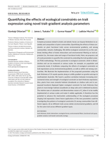 Quantifying the effects of ecological constraints on trait expression using novel trait‐gradient analysis parameters