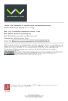 Assessment in routine clinical and counselling settings