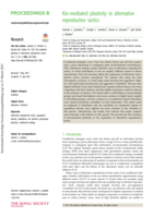 Kin-mediated plasticity in alternative reproductive tactics