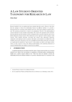 A law Student-Oriented taxonomy for research in law