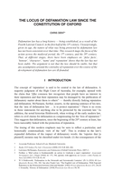 The Locus of Defamation Law since the Constitution of Oxford