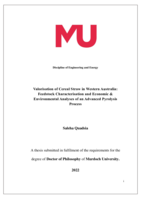 Valorisation of cereal straw in Western Australia: Feedstock characterisation and economic & environmental analyses of an advanced pyrolysis process