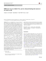 Different ways in which CO2 can be released during the turnover of roots in soil