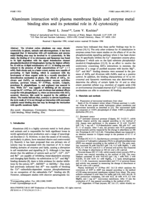 Aluminum interaction with plasma membrane lipids and enzyme metal binding sites and its potential role in Al cytotoxicity