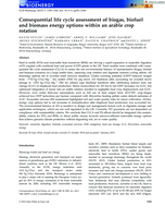 Consequential life cycle assessment of biogas, biofuel and biomass energy options within an arable crop rotation