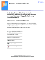 Aesthetic-ethical-political movements in professional learning: Encounters with feminist new materialisms and Reggio Emilia in early childhood research