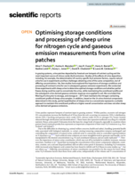 Optimising storage conditions and processing of sheep urine for nitrogen cycle and gaseous emission measurements from urine patches