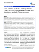 Auxin secretion by Bacillus amyloliquefaciens FZB42 both stimulates root exudation and limits phosphorus uptake in Triticum aestivum