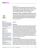 Staying moving, staying strong: Protocol for developing culturally appropriate information for Aboriginal people with osteoarthritis, rheumatoid arthritis, lupus and gout