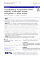 Qualitative study of psychosocial factors impacting on Aboriginal women's management of chronic disease