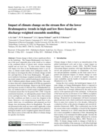 Impact of climate change on the stream flow of the lower Brahmaputra: trends in high and low flows based on discharge-weighted ensemble modelling