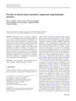 Porosity of closed carbon nanotubes compressed using hydraulic pressure