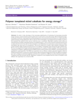 Polymer templated nickel cobaltate for energy storage