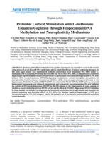 Prelimbic Cortical Stimulation with L-methionine Enhances Cognition through Hippocampal DNA Methylation and Neuroplasticity Mechanisms