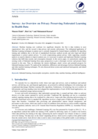 Survey: An Overview on Privacy Preserving Federated Learning in Health Data