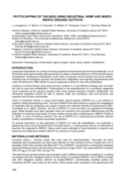 Phytocapping of tailings using industrial hemp and mixed-waste organic outputs