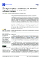 Time-Dependent charge carrier transport with hall effect in organic semiconductors for Langevin and Non-Langevin systems