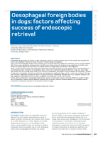 Oesophageal foreign bodies in dogs: Factors affecting success of endoscopic retrieval