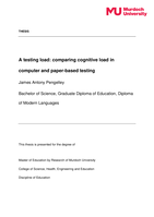 A testing load: comparing cognitive load in computer and paper-based testing