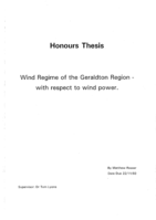 Wind Regime of the Geraldton Region - with respect to wind power