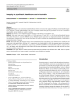 Inequity in psychiatric healthcare use in Australia