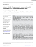 Exploring COVID-19 experiences for persons with multiple sclerosis and carers: An Australian qualitative study