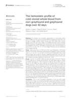The hemostatic profile of cold-stored whole blood from non-greyhound and greyhound dogs over 42 days