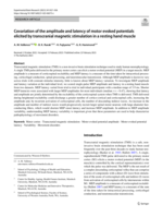 Covariation of the amplitude and latency of motor evoked potentials elicited by transcranial magnetic stimulation in a resting hand muscle