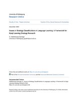 Issues in strategy classifications in language learning: A framework for kanji learning strategy research