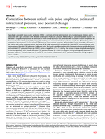 Correlation between retinal vein pulse amplitude, estimated intracranial pressure, and postural change