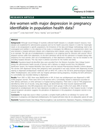 Are women with major depression in pregnancy identifiable in population health data?