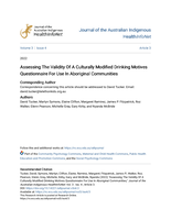 Assessing The Validity Of A Culturally Modified Drinking Motives Questionnaire For Use In Aboriginal Communities